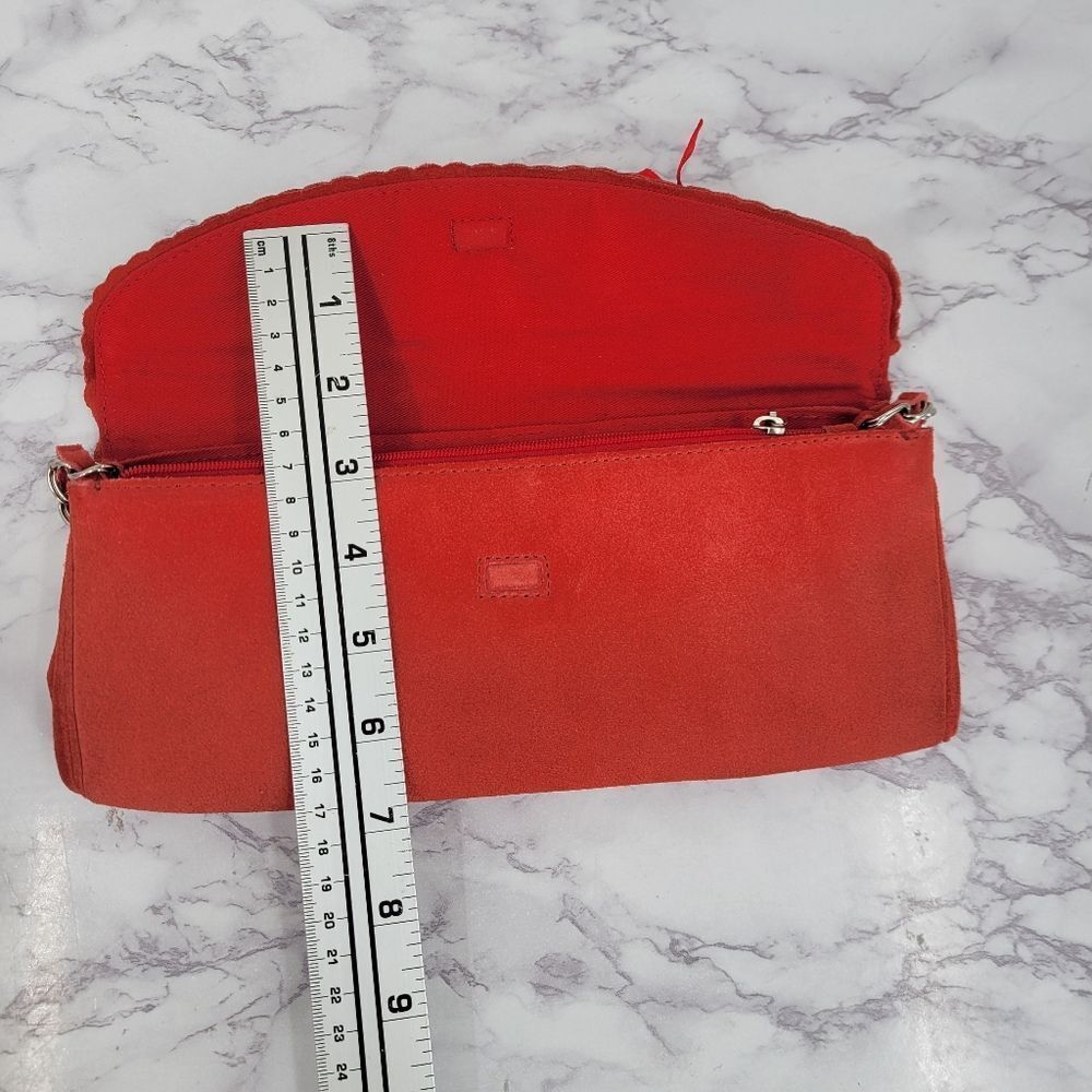 Banana Republic Y2K Red Suede Mini Shoulder Bag or Clutch - Picture 6 of 13